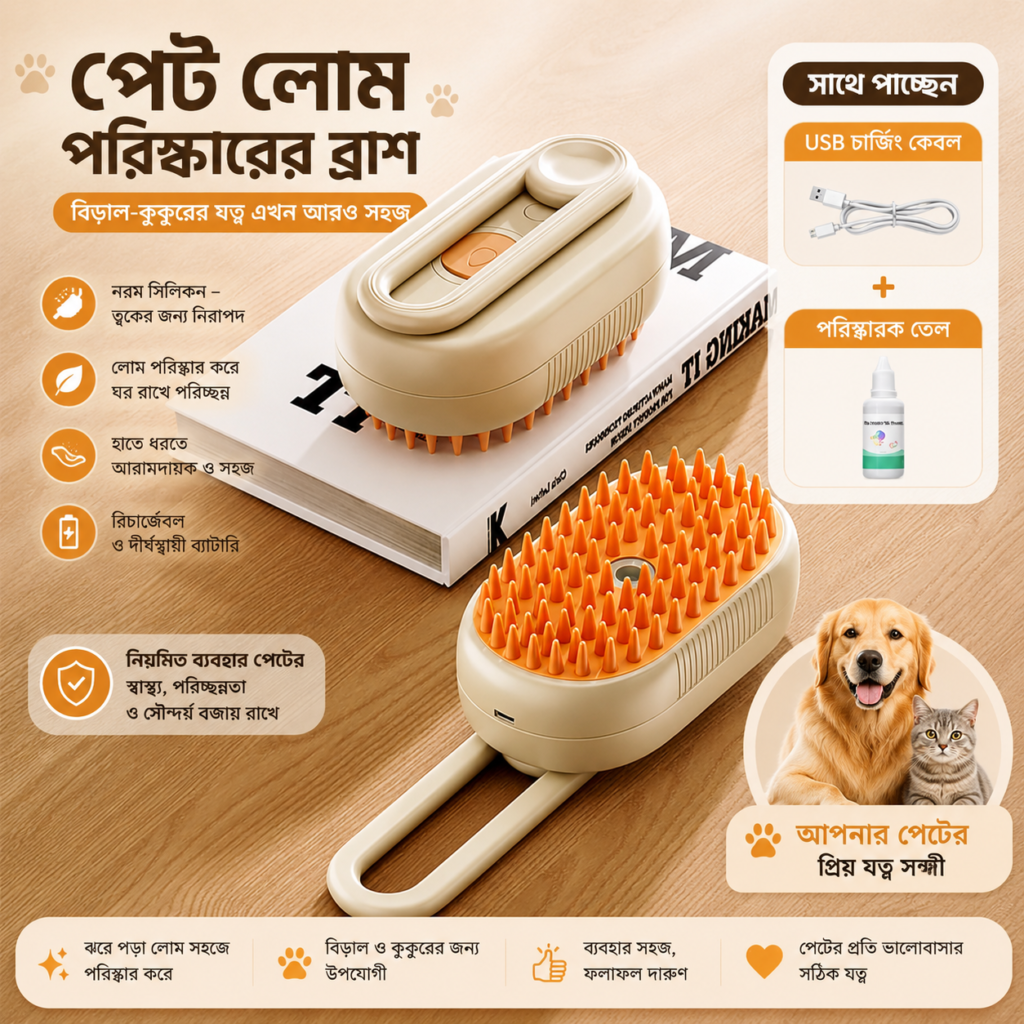 Electric Pet Bathing Brush with Water Dispenser